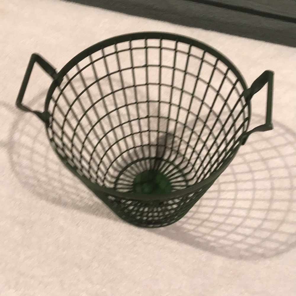 Basket Green Metal Egg Basket